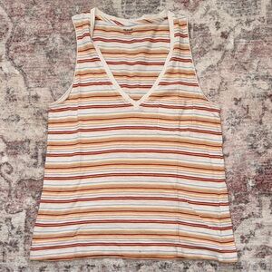 Madewell Multicolor Striped V-Neck Tank Top